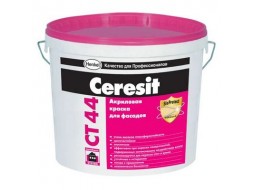CERESIT CT-44 Супер Краска фасадная акриловая белая База А (14 кг/10 л)