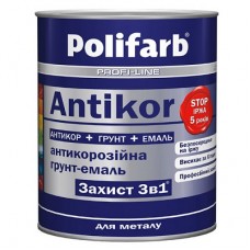 Polifarb Antikor Грунт-эмаль Защита 3 в 1 морская зелень (0,9 кг)