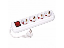 Електрика Подовжувач 4 гнізда з кнопкою (3 м) із заземленням