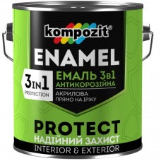 Kompozit PROTECT Емаль антикорозійна 3 в 1 чорна (2,7 кг)