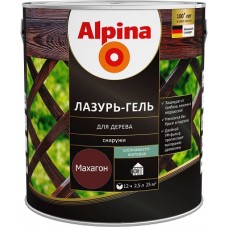 Alpina Lasur-Gel Лазурь-гель для древесины шелковисто-матовая махагон (2,5 л)