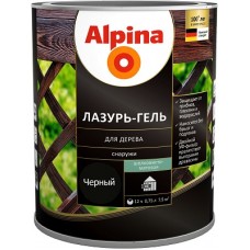 Alpina Lasur-Gel Лазурь-гель для древесины шелковисто-матовая черная (0,75 л)