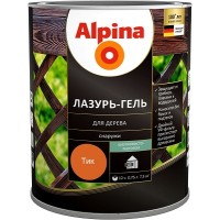 Alpina Lasur-Gel лазур-гель для деревини шовковисто-матова Тік (0,75 л)